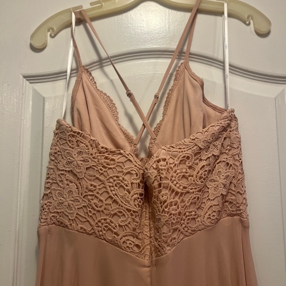 Lulu’s Blush Pink Full Length Chiffon Gown - M - Picture 3 of 5